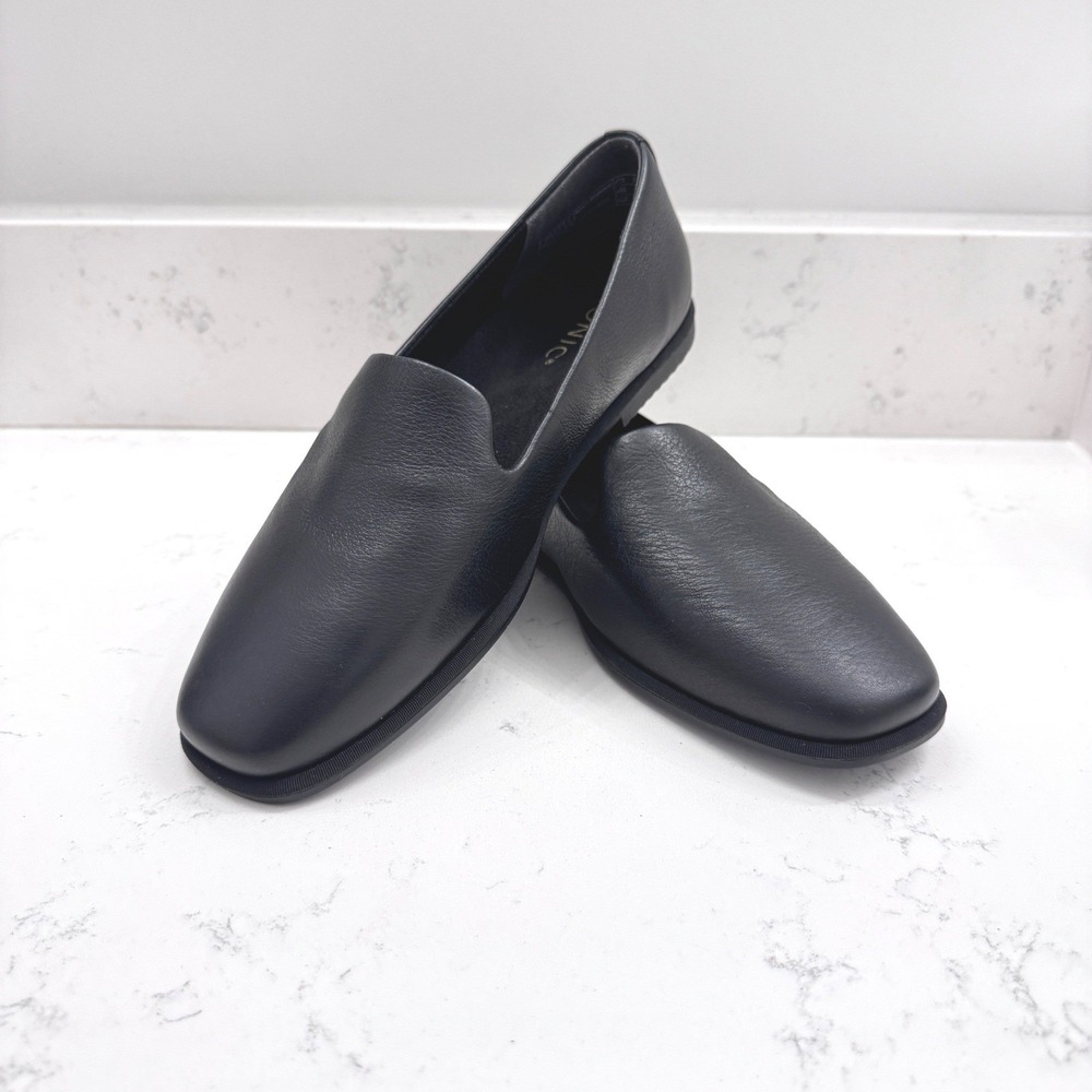 Vionic Womens 7 Loafer Willa 2.0 Black Leather Orthotic Slip On Shoes